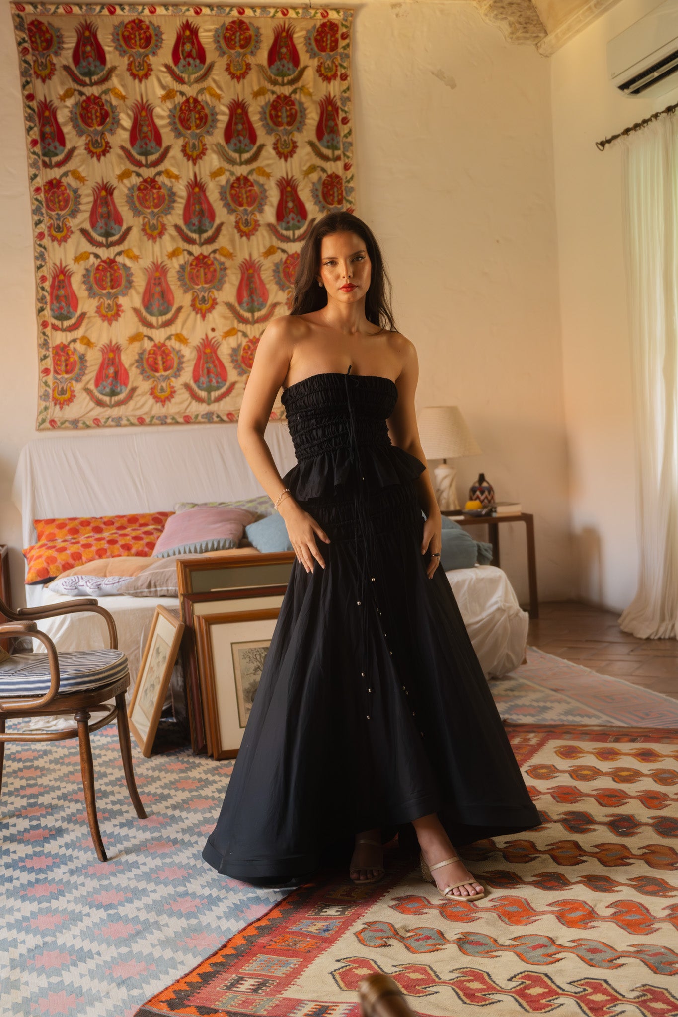 designer skirt dress Beaded Cropped Top Paired With Tulle Skirt - Luxury Evening Dress | Rami Al Ali Pink / FR 38