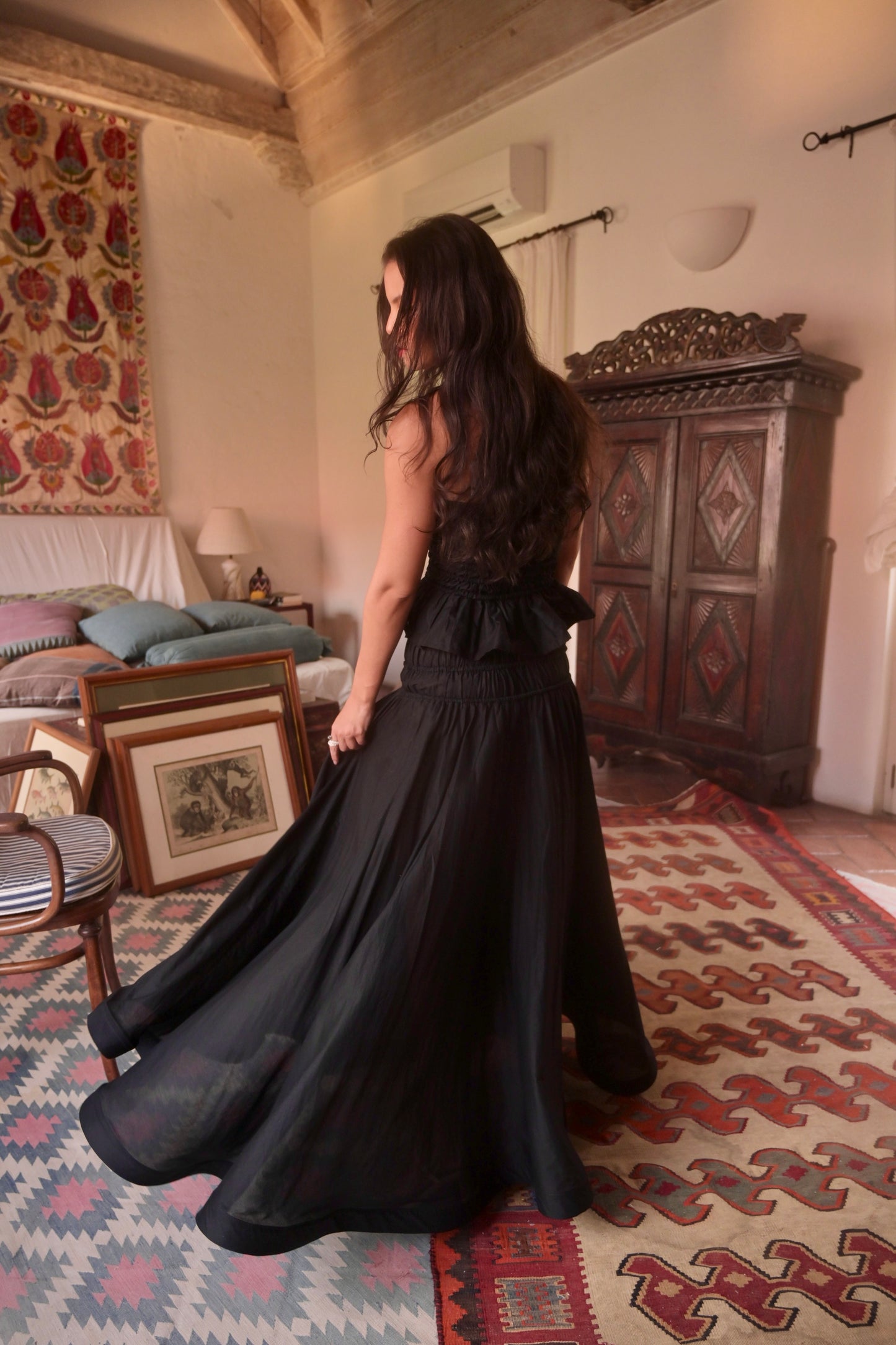 maxi ruffle skirt.dress