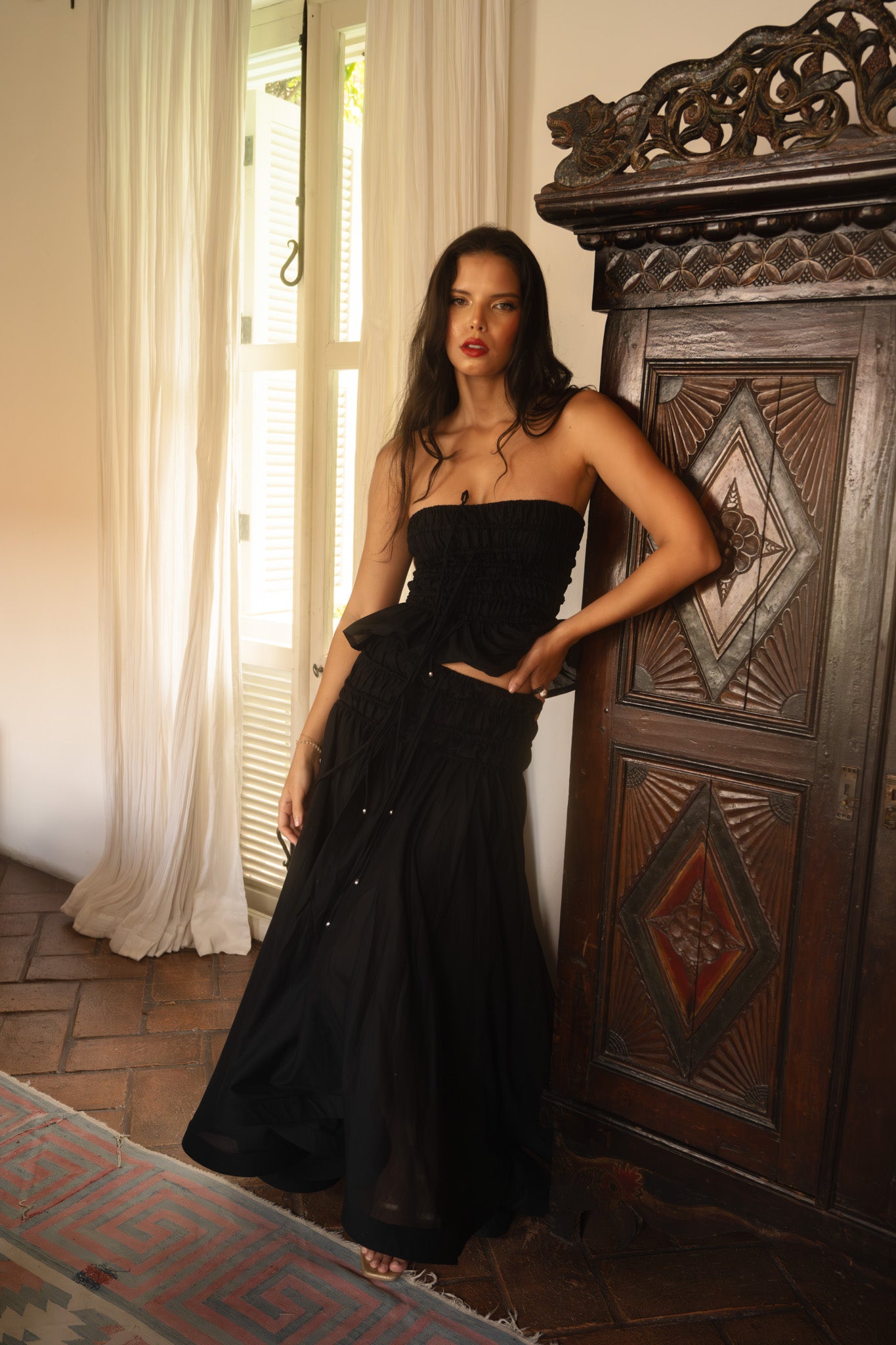 Cascade cotton skirt.top