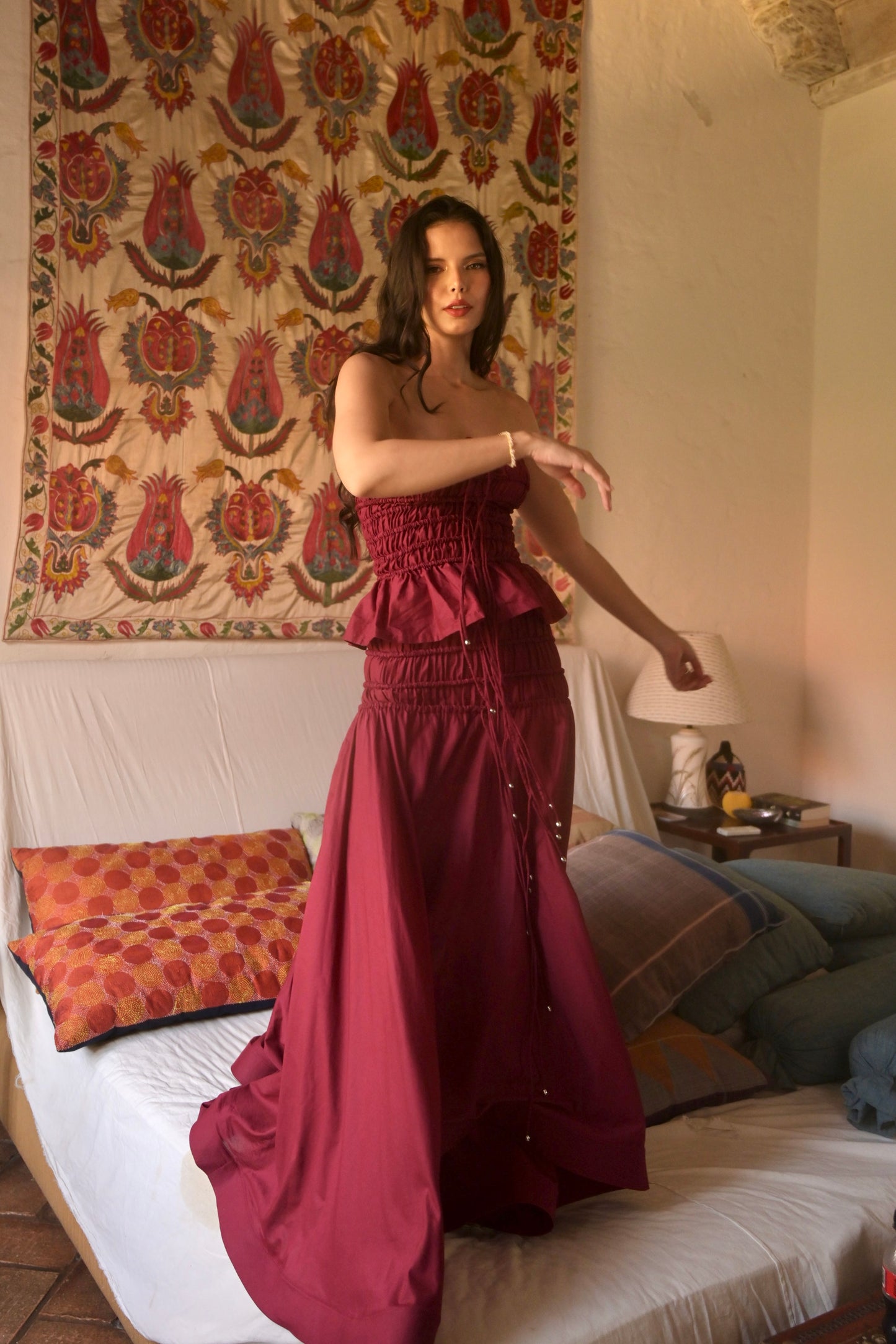 maxi ruffle skirt.dress