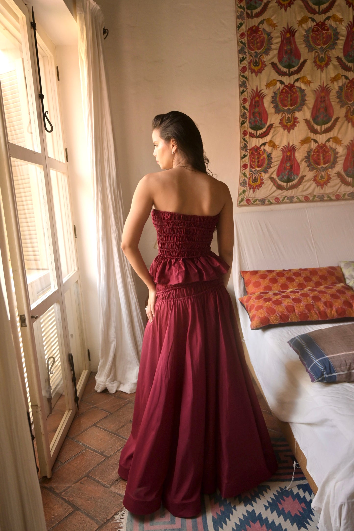 Cascade cotton skirt.top