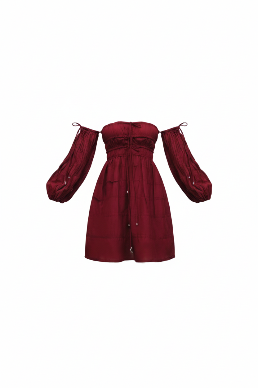 Pin tuck maroon